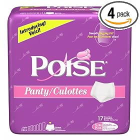 Poise Disposable Absorbent Panties, Small/Medium, Case of Four-17 Count (68 Panties)