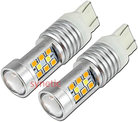 High Power 3535 Chip 7443 Dual Color Switchback LED Turn Signal Light Bulbs