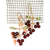 14K Gold Garnet Grape Earrings, MADE I N AMERICA