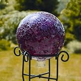 Bird Brain Shimmer Glass Gazing Ball, Red