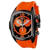 Invicta Men's 6727 Lupah Collection Chronograph Black Ion-Plated Orange Rubber Watch