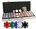 Da Vinci Set of 500 11.5 gram Poker Chips w/Aluminum Case, 3 Dealer Buttons, 2 Decks of Playing Cards, 5 Dice, & 2 Cut Cards