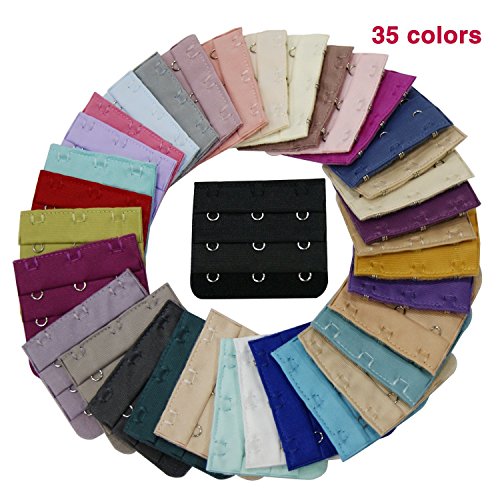 Loritta Assorted Colors Women 3 Hook Spacing Bra Clip Extender Strap