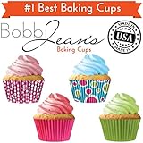 Blue Fiesta & Raspberry Dots Premium Greaseproof Cupcake Liners No Muffin Pan Needed Cupcakes Papers 64 Count - Pink, Purple, Turquoise, Lime Green