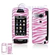 Pink and White Zebra Animal Skin Design Snap-On Cover Hard Case Cell Phone Protector for LG Voyager VX-10000 VX10000 [Beyond Cell Packaging]