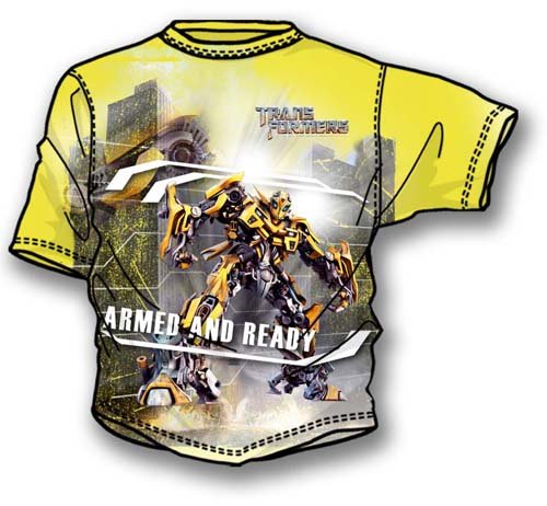  Transformers Bumblebee Armed and Ready Yellow Youth T-shirt Tee