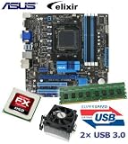 Zoom Produkt-Bild: CSL PC Aufr&uuml;stkit | Aufr&uuml;stset von CSL-Computer / AMD FX-6100 6x 3,3 GHz Six Core CPU (6x 3300 MHz) / Asus M5A78L-M / USB3.0 Mainboard / 8GB Elixir Arbeitsspeicher (2x 4096 MB DDR3 RAM 1333 MHz) | CPU Mainboard Bundle | PC Tuning Kit inkl. CSL Softwarekompilation