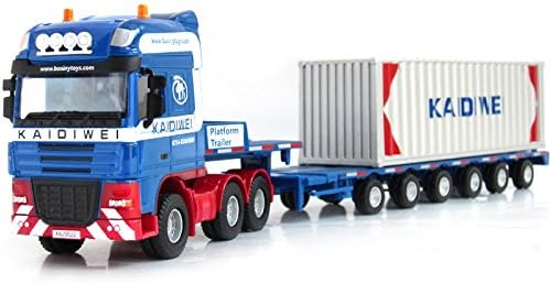 1:50 Metal Container Car Model with 2 Containers Transporter Toy Car Diecast Toy Vehicles