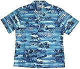 Aviation Print - Men's Island Airplanes World War II Hawaiian Aloha Cotton Shirt