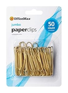Amazon.com : OfficeMax Gold Paper Clips, Jumbo, 50 ct. : Binder Clips