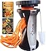 Premium Spiralizer Spiral Vegetable Slicer - Zucchini Pasta Noodle Maker - Complete Bundle - Cleaning Brush, the Secrets of the Chinese Chefs Ebook & the Indian Chef Ebook Recipes