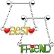 Best Friend Chain Dangle Nipple Ring Set