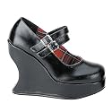 BRAVO-08 5" Wedge Double Strapped Dark Cherry Pu Shoe