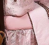 Fitted Crib Sheet for Pink and Brown French Toile and Polka Dot Baby Bedding Sets by JoJo