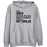 Sweatshirt Heather Gray " Me & My Janko Piano Will Conquer The World " Instruments X-Small