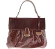 Bruno Magli Women's Mirto Leather Handbag,Brown Croc Print Calf