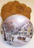 Gourmet Food : Scott's Cakes 1 lb. Christmas Ginger Snap Cookies in a Classic Homestead Tin