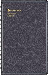 AT-A-GLANCE Telephone/Address Book, 5 x 8 Inches, Black, Undated (80-011-05)