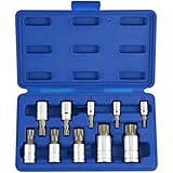 Neiko&reg; 10056A XZN Triple Square Spline Bit Socket Set, S2 Steel | 10-Piece Set