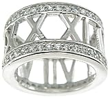 925 Sterling Silver Roman Numeral CZ Ring.