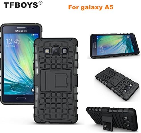 Galaxy A5 A5000 Case, TFBOYS® Dual Layer Protection Shockproof / Impact Resistance Hybrid Rugged Cover Case with Built-in Kickstand for Samsung Galaxy A5 A5000 Armor TPU+PC Combo Case (Black)