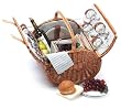 4-Person Hand Woven Honey Willow Barrel Picnic-To-Go Basket