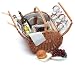 4-Person Hand Woven Honey Willow Barrel Picnic-To-Go Basket