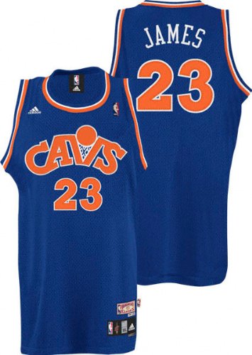 adidas Cleveland Cavaliers #23 LeBron James Royal Blue Throwback Basketball Jersey