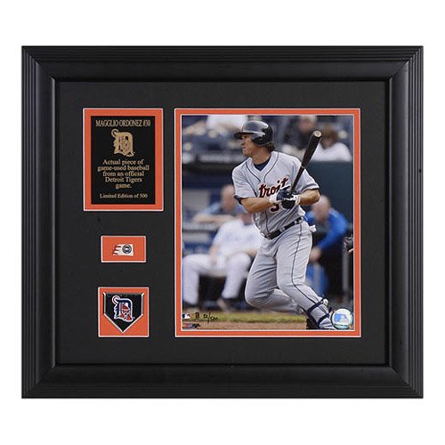 Detroit Tigers Magglio Ordonez Framed 8X10 Photo With Medallion And Plate