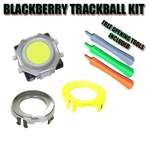 Replacement Blackberry Trackball (Yellow) and Matching Color Ring for Blackberry Curve Pearl 8100 8110 8120 8130 8220 8230 8300 8310 8320 8330 8800 8820 8830-Super Deal