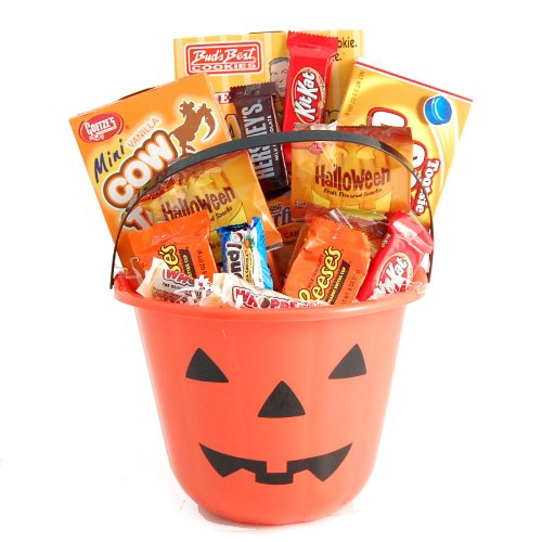 Happy Halloween Candy Gift Basket Jack O Lantern Bucket