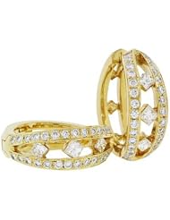 Diamond Earrings - Simone Diamond Hoop Earrings in 18k Yellow Gold