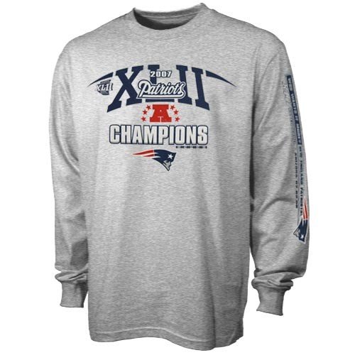 Buy New England Patriots Ash 2007 AFC Conference Champions Statement Long Sleeve T-shirt by Football Fanatics