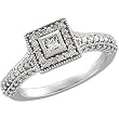 14K White Gold Diamond Engagement Ring - 0.75 Ct.
