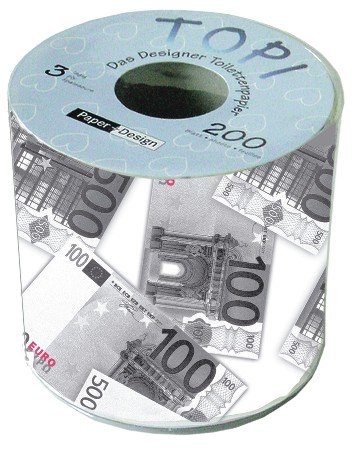 bedrucktes Toilettenpapier Euro Box Höhe 10cm