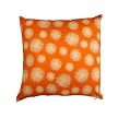 Thai Silk Decorative Pillow - Orange Dandelion Field (16x16")
