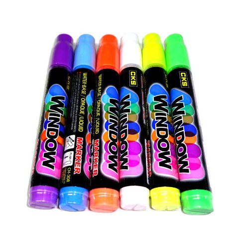Wholesale lots 2 Sets 6 Colors/Set Liquid Chalk Neon Fluorescent Color Markers for LED Writing Message Board