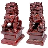 Good Great Best Unique Good Luck Office Corporate Gift Idea - 6" Male & Female Shou Shan Foo Dog Bookends
