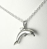 New Sterling Silver Jumping Dolphin Necklace Leaping Charm Chain Marine Ocean Theme Jewelry