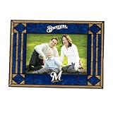 MLB Milwaukee Brewers Art Glass Horizontal Frame