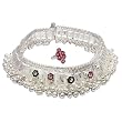 Anklets Toe Ring Pairs Silver Foot Jewelry 10 inches (anklt468)