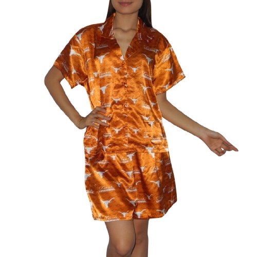 2PC SLEEPWEAR SET: NCAA Texas Longhorns Womens Gorgeous Pajama / Loungewear Set - Yellow (Size: XL)