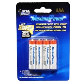 Maximal Power AAA4 1200mAh Ni-MH Rechargeable Battery AAA X 4 Battery Pack