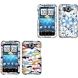 Blue Flower With Butterfly + Colorful Camouflage 2x 2D White Faceplate Hard ....