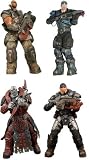 NECA Gears of War Series 2 Set of 4 Action Figures (Marcus, Baird, Dominic and 1 RANDOM Theron)