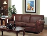 Medium Brown 100% Italian Leather 3-Seating Sofa Couch