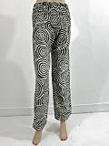 Black and White Afghani Harem Bohemian Cotton Capri Boho Pants for Women 38