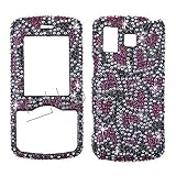 LG Rhythm AX585 - HEARTS / PATCH DESIGN - Red/Black - Full Rhinestones/Diamond/Bling - Hard Case/Cover/Faceplate/Snap On/Housing