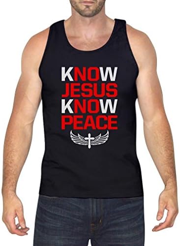 TeeStars Men's - Know Jesus Know Peace Singlet Large Black