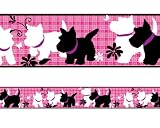 Scottie and Westie Peel and Stick Wall paper Border WALLPAPER BORDER dog